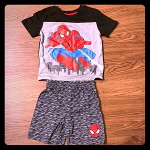 Toddler Spider-Man matching short set
